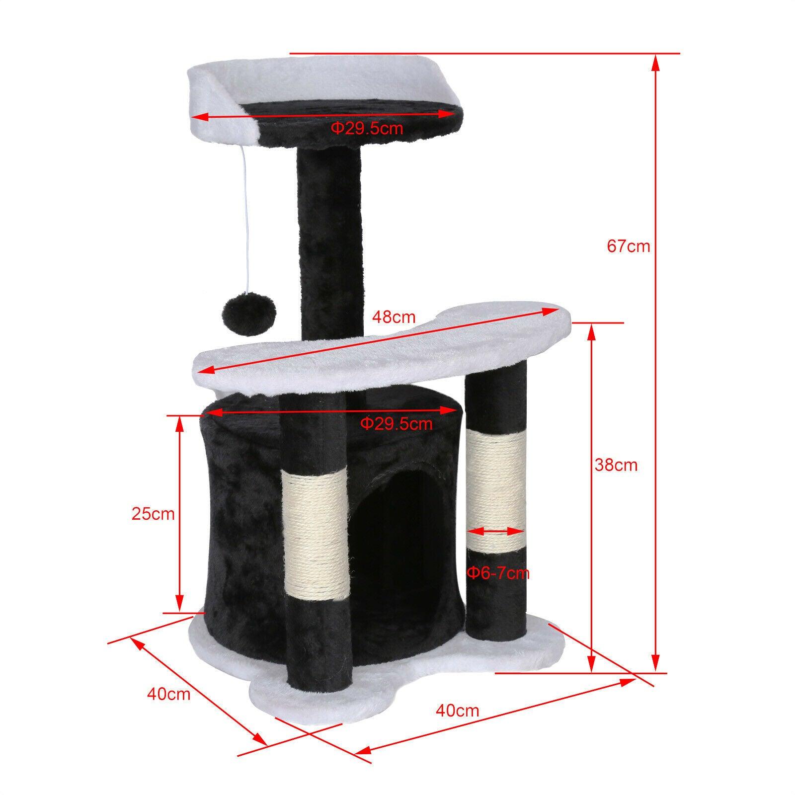 Tiragraffi per gatti altezza 65 cm con giochi tiragraffi in corda sisal nero/bianco 16_0000012