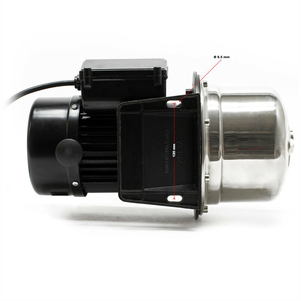 Pompa acqua elettrica portatile per uso domestico da giardino in acciaio pregiato 1100 watt 4600 litri all'ora 16_0002463