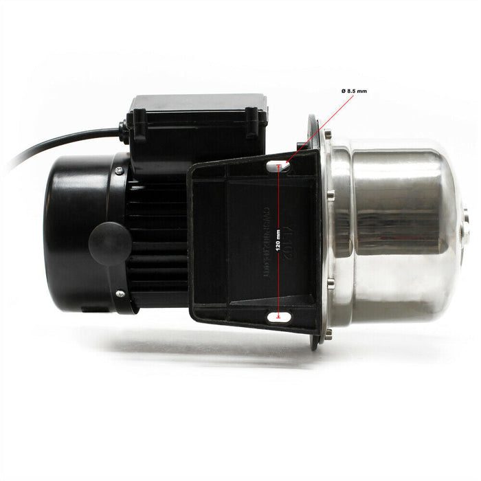 Pompa acqua elettrica portatile per uso domestico da giardino in acciaio pregiato 1100 watt 4600 litri all'ora 16_0002463