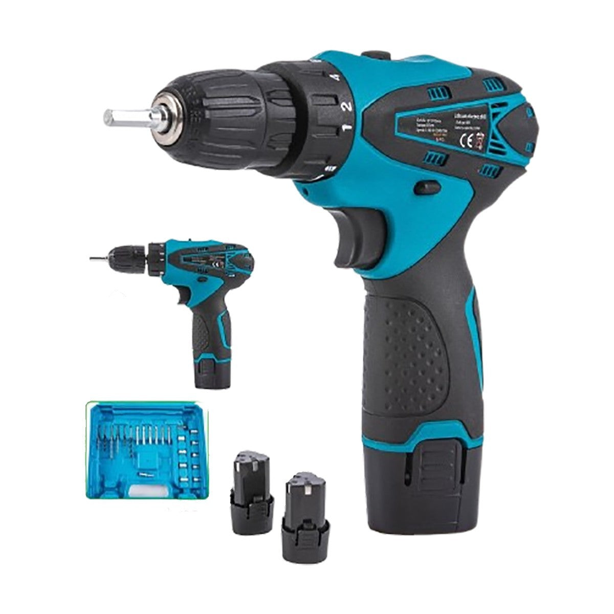 KIT TRAPANO E AVVITATORE A BATTERIA LITIO 48V PROFESSIONALE CON VALIGETTA 08201