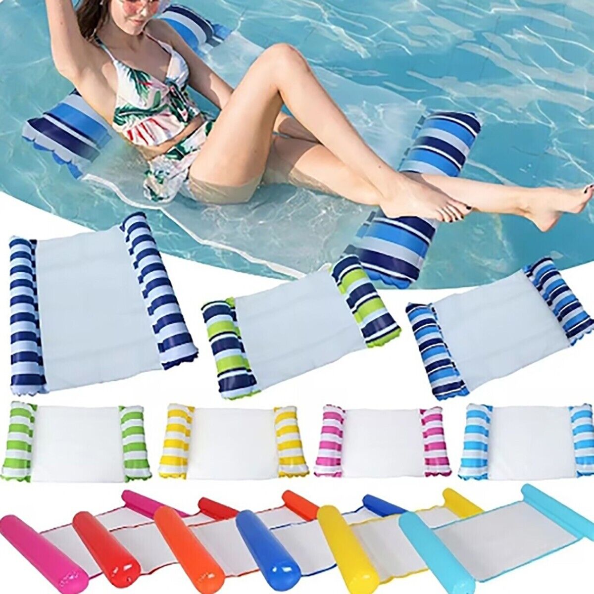 LETTINO POLTRONA SPIAGGIA MARE PISCINA AMACA GONFIABILE RELAX MATERASSINO SEDIA