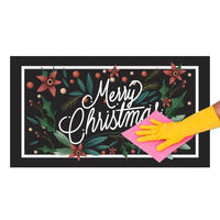 Zerbino Natalizio Gomma Sostenibile 40x70 Cm Asciugapassi Natale Ingresso Antiscivolo Dis.D