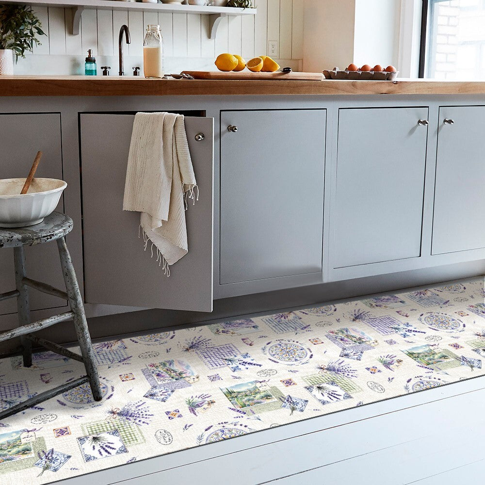 Tappeto Cucina 46x80 Cm Antimacchia Antiscivolo Passatoia Gomma Pvc Flessibile Stampa Digitale Dis A