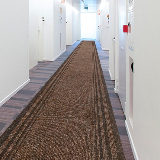 Tappeto Passatoia Antiscivolo 67x280 cm Interno Esterno Corridoio Scala Assorbente Marrone