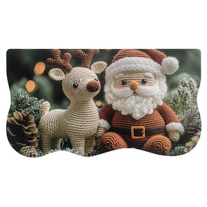 Tappeto Cucina Natale Gomma Pvc 50x90 Cm Moderno Antimacchia Antiscivolo Addobbi Natalizi (D)