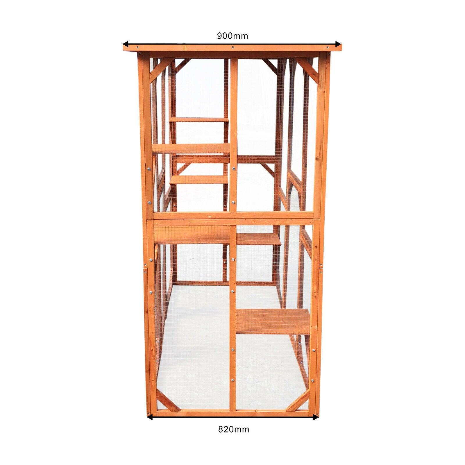 Recinto da esterno per gatti in legno resistente 180x88x169cm 6 zone riposo 16_0001712