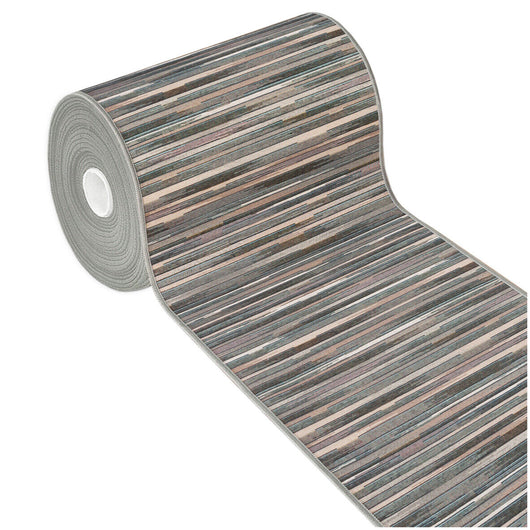 Tappeto Cucina Bordato Tessitura Piatta Bagno Camera Corridoio Stile Bamboo Grigio 52x140 cm