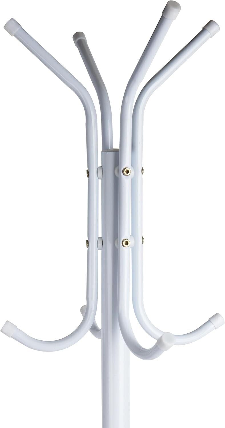 Appendiabiti Ingresso 12 Ganci Attaccapanni Bianco Metallo Salvaspazio Da Terra Stand Piantana