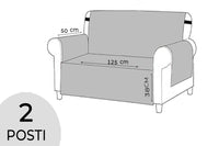 Copridivano Impermeabile Tasche Laterali Proteggi Divano Antimacchia Antiscivolo 2 Posti Grigio
