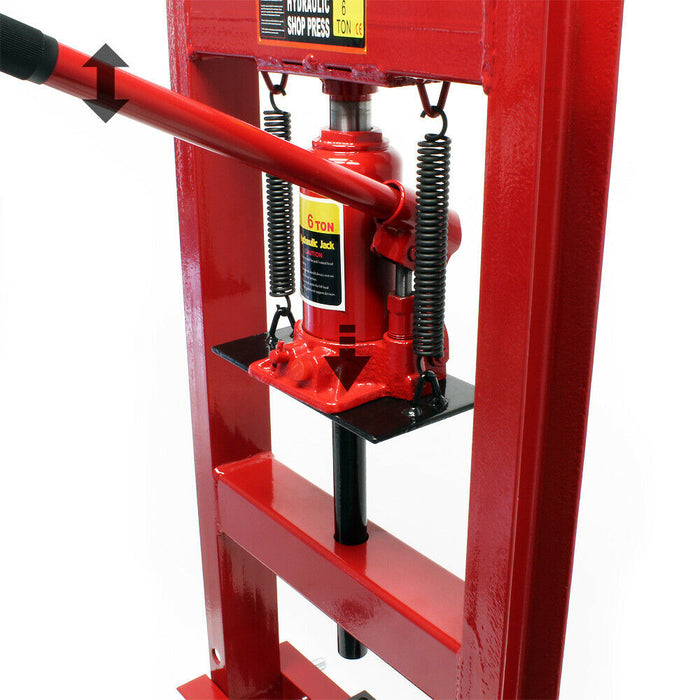 Pressa idraulica pressa da officina pressa a telaio 6 ton pressa a cremagliera rossa 16_0000573