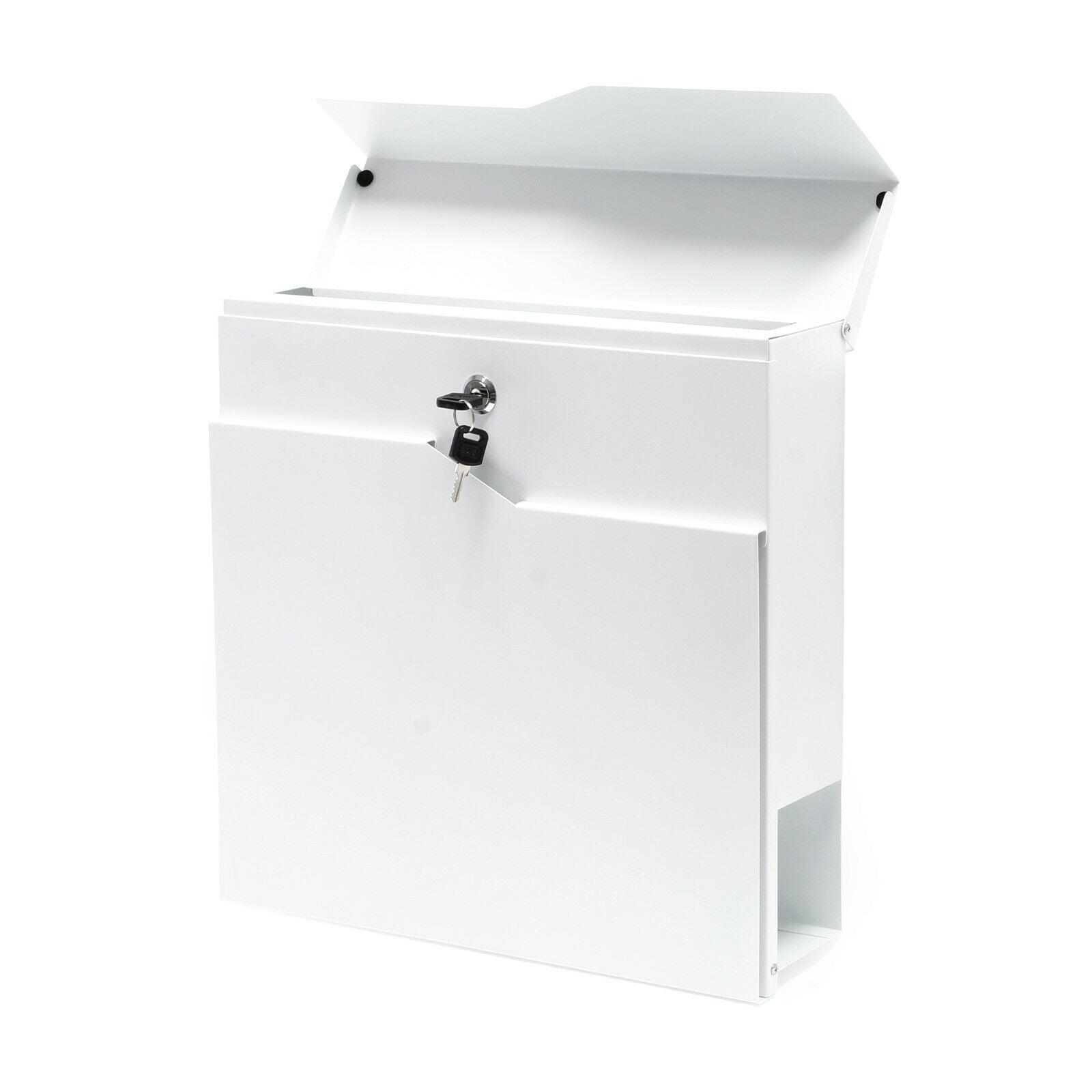 Cassetta postale di design bianca da parete portariviste per giornali in acciaio zincato 37 x 37 x 10,5 cm bianco 16_0000091