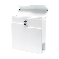 Cassetta postale di design bianca da parete portariviste per giornali in acciaio zincato 37 x 37 x 10,5 cm bianco 16_0000091