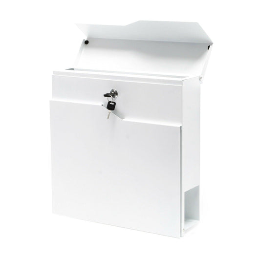 Cassetta postale di design bianca da parete portariviste per giornali in acciaio zincato 37 x 37 x 10,5 cm bianco 16_0000091