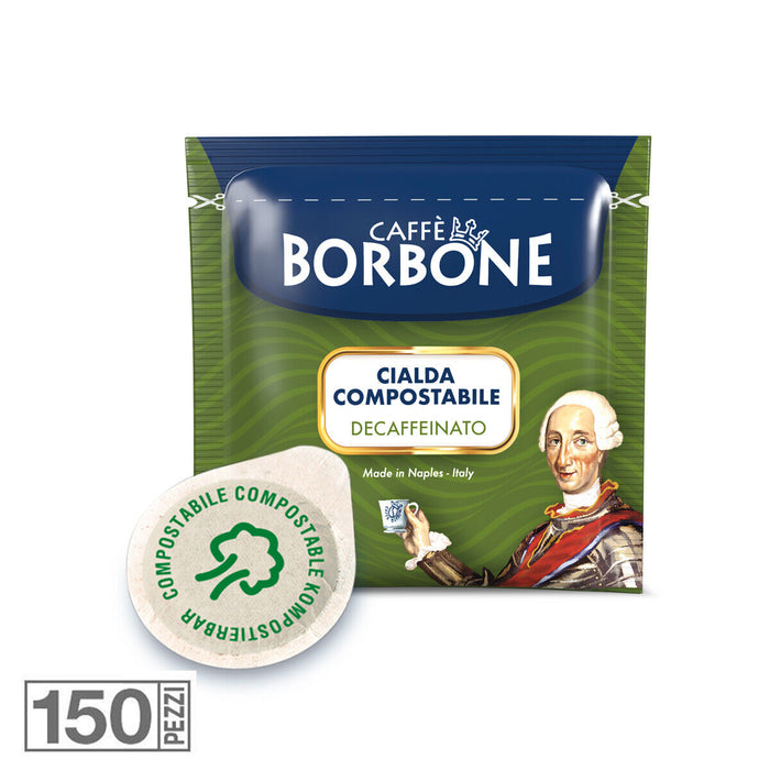 150 CIALDE CAFFE' BORBONE MISCELA VERDE ESE 44 MM MONODOSE DECAFFEINATO DEK