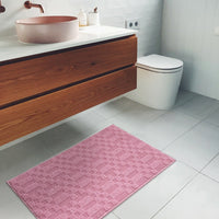 Tappeto Bagno 3D Morbido Assorbente Antiscivolo Lavabile Scendiletto Camera 45x75 Cm Rosa