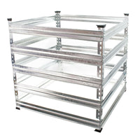 Compostiera da giardino in metallo 120 x 120 x 90 cm Contenitore per compost da 1300 litri per raccolta differenziata 16_0002285