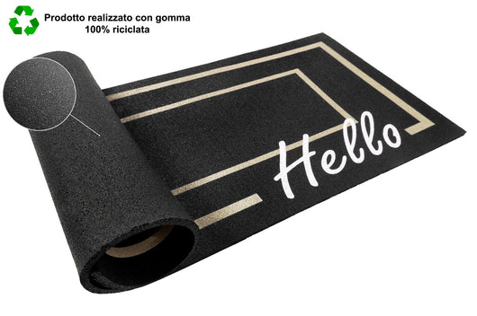 Zerbino Gomma Ecologica Ingresso Porta 25x60 cm Salvagradino Asciugapassi Antiscivolo Dis_F