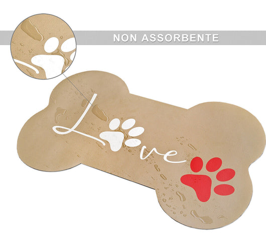 Tappeto Sottociotola Tovaglietta 38x60 Pvc Impermeabile Antiscivolo Cane Gatto Dis.C