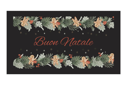 Zerbino Natalizio Gomma Sostenibile 40x70 Cm Asciugapassi Natale Ingresso Antiscivolo Dis.H