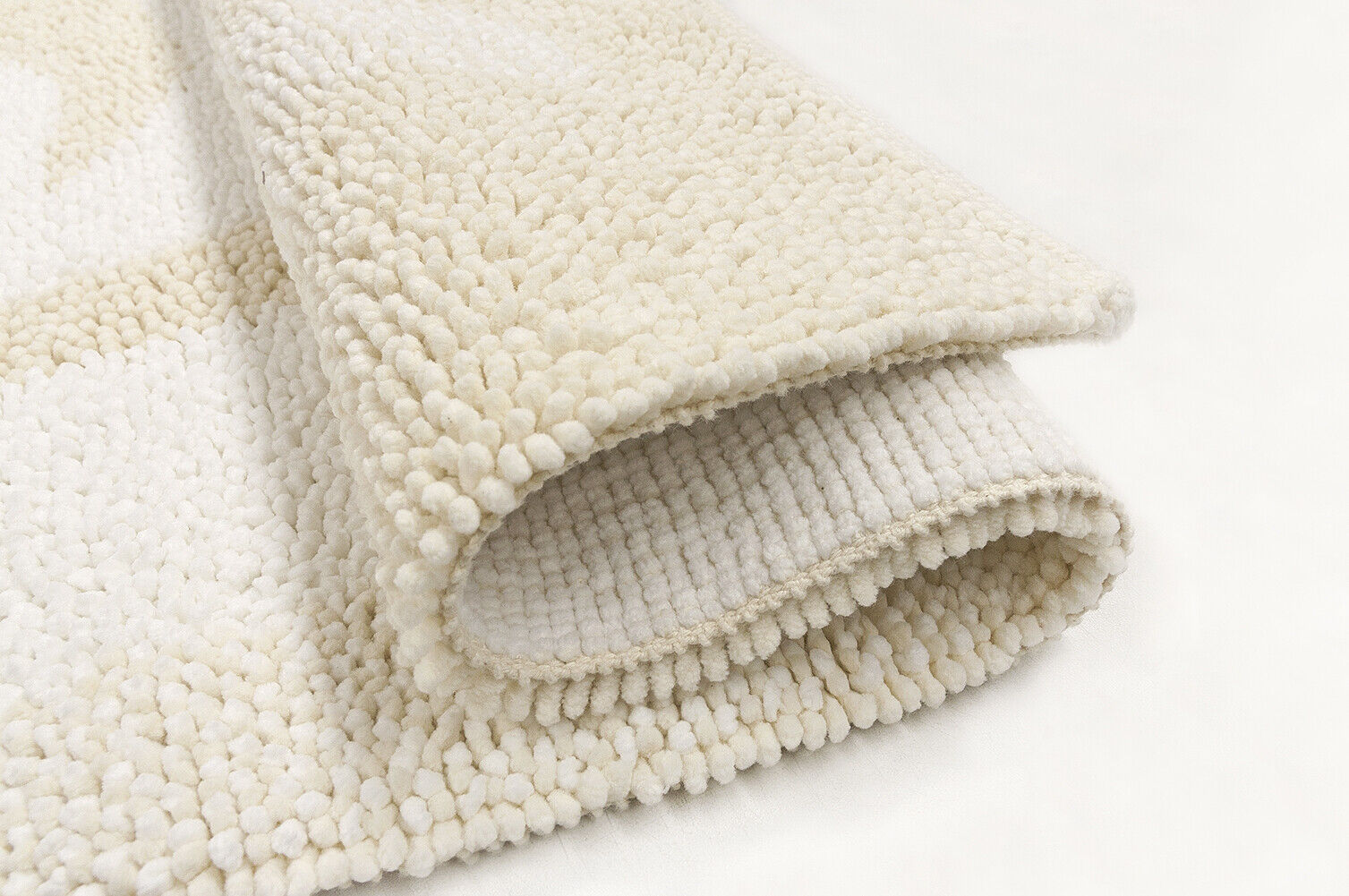 Tappeto Bagno Scendiletto 65x140 cm Puro Cotone Rosa Elegante Assorbente Antiscivolo Crema