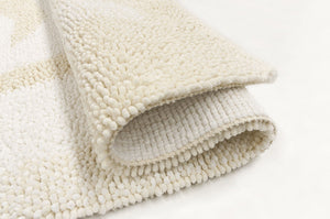 Tappeto Bagno Scendiletto 65x140 cm Puro Cotone Rosa Elegante Assorbente Antiscivolo Crema