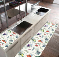 Tappeto Cucina 46x400 Cm Antimacchia Antiscivolo Passatoia Gomma Pvc Flessibile Stampa Digitale Dis C