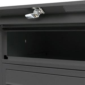 Blocco 4 cassette postali su gambe 4 ingressi acciaio zincato 46,8 x 38,5 x 27 cm nero 16_0000036