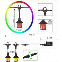 CATENA LUMINOSA SMART LED RGB LAMPADINE ESTERNE DECORATIVE MULTICOLOR IP65 F11C