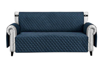 Copridivano Impermeabile Tasche Laterali Proteggi Divano Antimacchia Antiscivolo 2 Posti Blu