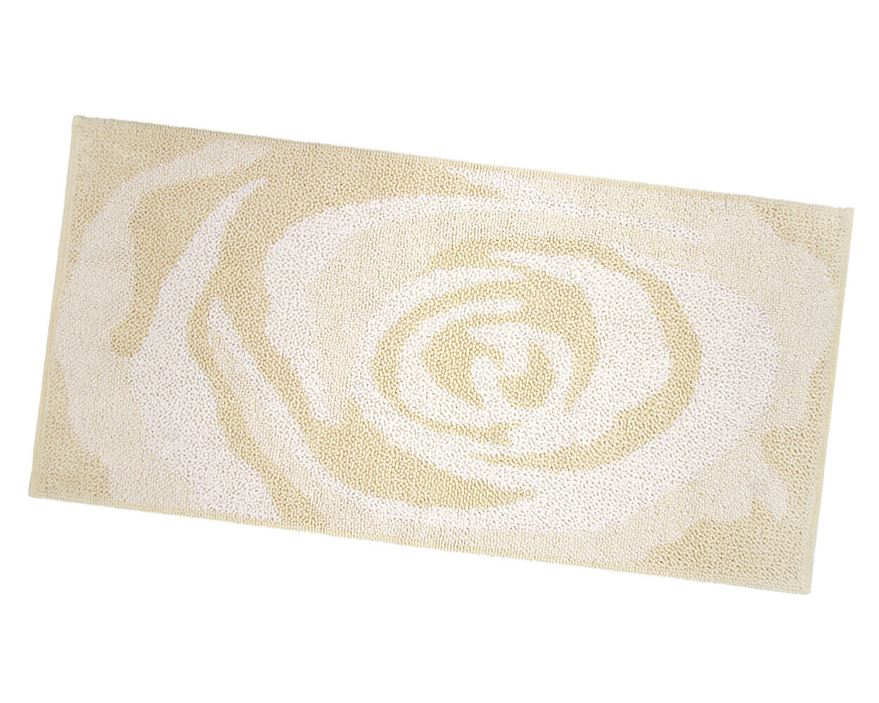 Tappeto Bagno Scendiletto 65x140 cm Puro Cotone Rosa Elegante Assorbente Antiscivolo Crema