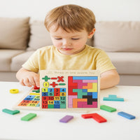 GIOCO EDUCATIVO LEGNO PUZZLE NUMERI COLORI BAMBINI MONTESSORI 22.5CM 07285