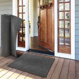 Zerbino Cocco Naturale Colorato Antiscivolo Su Misura Tappeto Ingresso Entrata 100x100 cm Grigio