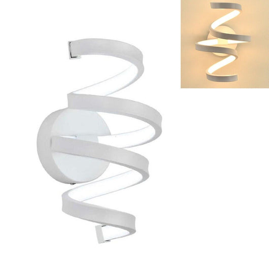 APPLIQUE LAMPADA INTERNO MODERNA PARETE MURO SPIRALE 18W LUCE CALDA ST-001