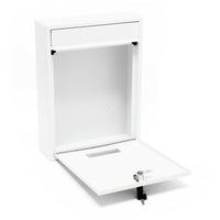 Cassetta postale di design da parete in acciaio zincato 21,5 x 9 x 32 cm bianco 16_0000074