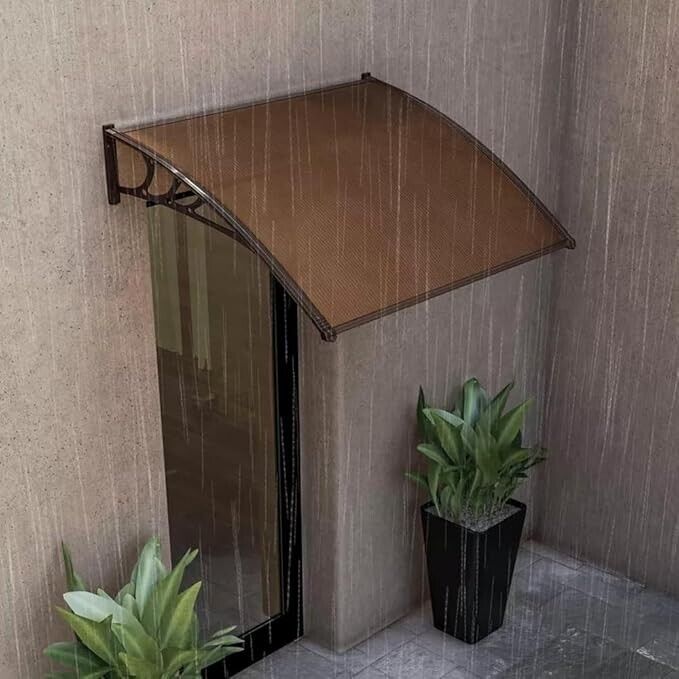 Pensilina Tettoia Modulare 100x80 Cm Tetto Alveolare Trasparente Policarbonato Resistente Fumé