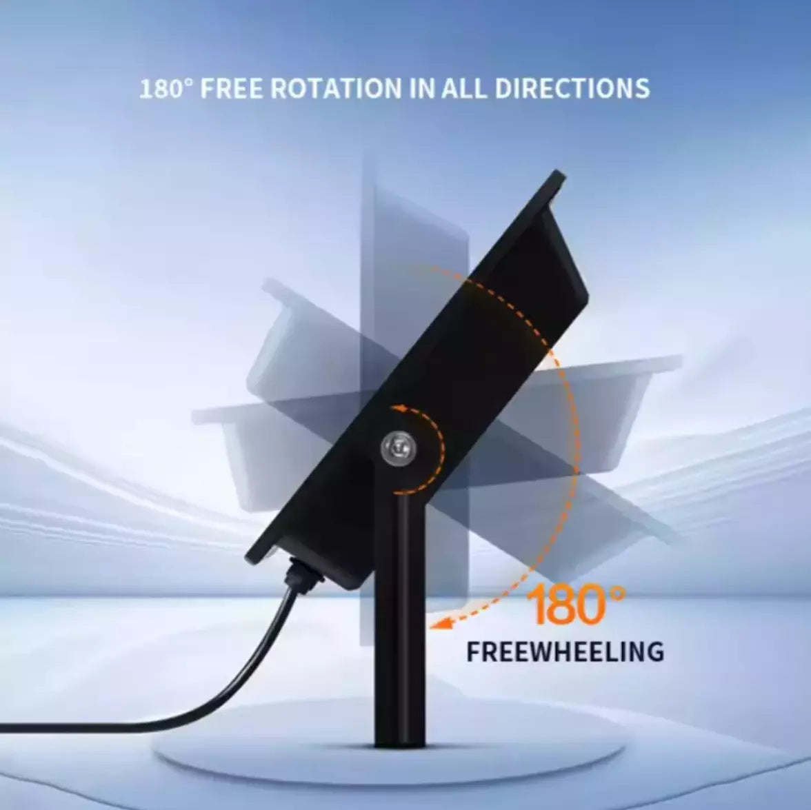 FARO LED con pannello SOLARE 200W luce FREDDA faretto per ESTERNO CASA GIARDINO