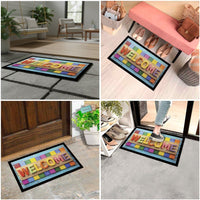 Zerbino Ingresso 40X70 cm Gomma Sostenibile Antiscivolo Pietre Mosaico Maioliche DIS_F