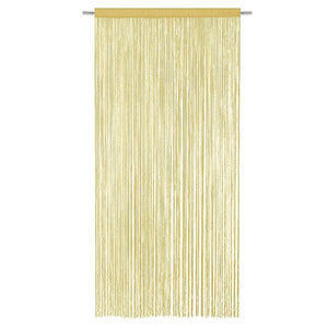 Tenda a Fili Elegante Per Porte Finestre Pannello 140x290 Cm Divisorio Camere Stanze Ambienti Senape