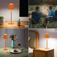 Lampada Touch Led Regolabile Tavolo Abat Jour Comodino Scrivania No Fili Ricaricabile Usb Arancione