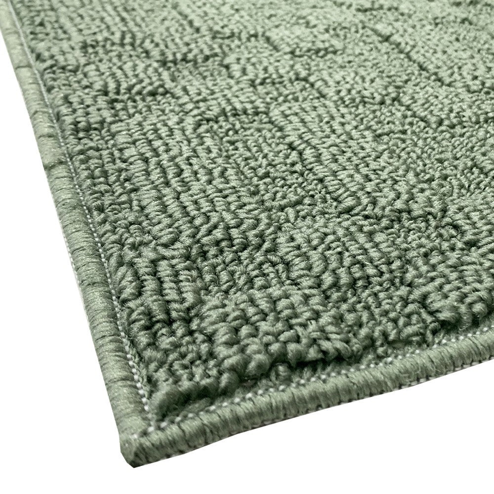 Tappeto Bagno 3D Morbido Assorbente Antiscivolo Lavabile Scendiletto Camera Set 3 Pezzi Verde