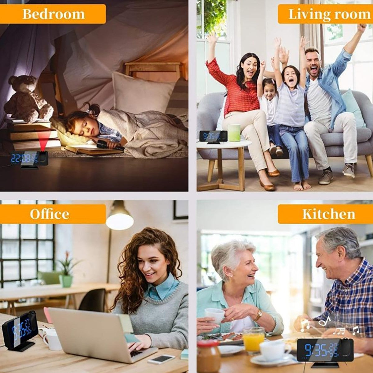 OROLOGIO PROIETTORE SPECCHIATO LED SVEGLIA DISPLAY LCD ELETTRICO DIGITALE ORARIO