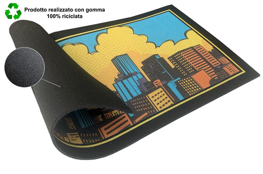 Zerbino Gomma Sostenibile 40X70 Antiscivolo Ingresso Interno Esterno Moderno Dis.O