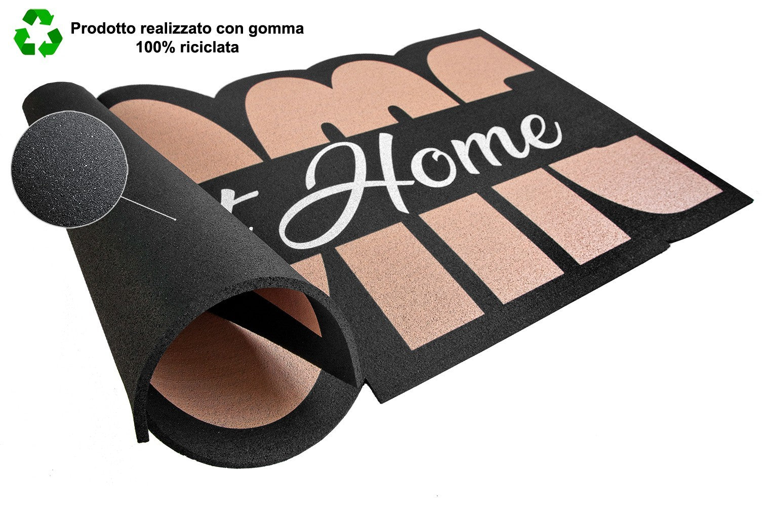 Zerbino Gomma Sostenibile 40X70 Ingresso Antiscivolo Interno Esterno Morbido Moderno Dis.SM