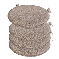 Set 4 Cuscini Sedia Maculati Rotondi Cotone Con Lacci Lavabili Morbidi Coprisedia Tondo Marrone