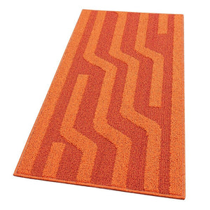 Tappeto Cucina A Righe 50x100 Cm 3D Morbido Bordato Passatoia Ingresso Assorbente Antiscivolo Arancione