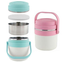 PORTAVIVANDE THERMOS CONTENITORE PORTA PRANZO TERMICO ACCIAIO BORSA TERMICA 1.6L