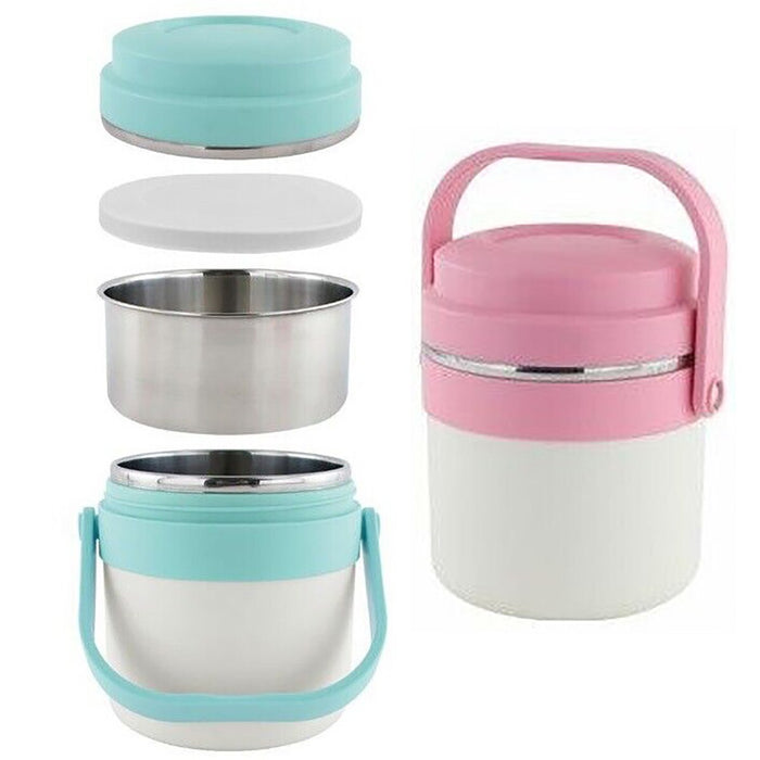 PORTAVIVANDE THERMOS CONTENITORE PORTA PRANZO TERMICO ACCIAIO BORSA TERMICA 1.6L