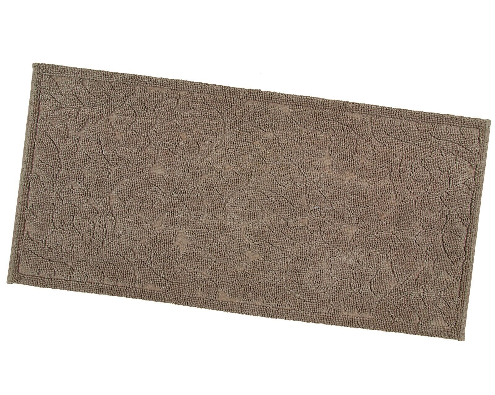 Tappeto Morbido Cotone 53x110 cm Scendiletto Bagno Camera Assorbente Antiscivolo Tortora
