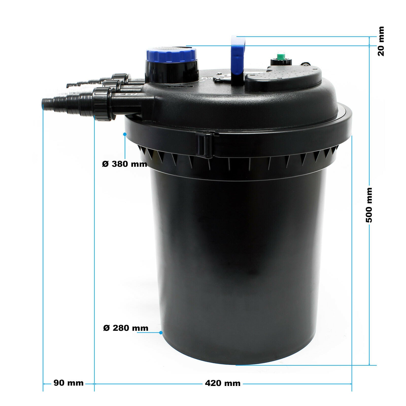 Filtro UV per stagno a pressione 11 Watt 10000 litri facile pulizia 16_0001936