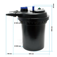 Filtro UV per stagno a pressione 11 Watt 10000 litri facile pulizia 16_0001936